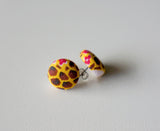 Sophies Spots Handmade Fabric Button Earrings