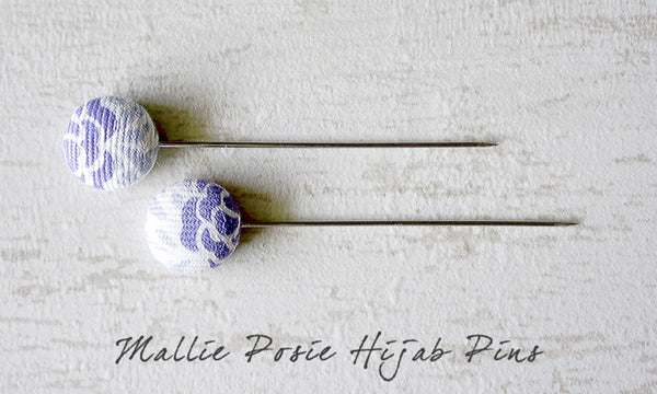 Mallie Posie Handmade Fabric Button Hijab Pins