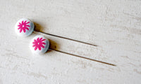 Little Summer Days Handmade Fabric Button Hijab Pins