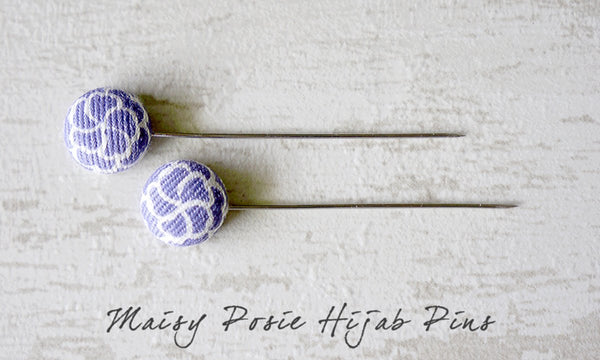 Maisy Posie Handmade Fabric Button Hijab Pins