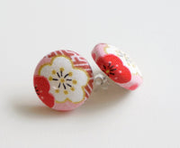 Sakura Youkou Handmade Fabric Button Earrings