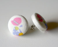 Annie LuLu Handmade Fabric Button Earrings
