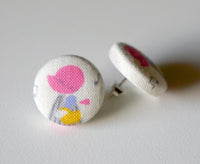 Julie LuLu Handmade Fabric Button Earrings