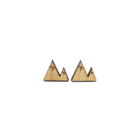 Mini Mountain Laser Cut Wood Earrings