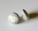Alabama Teacup Handmade Fabric Button Earrings