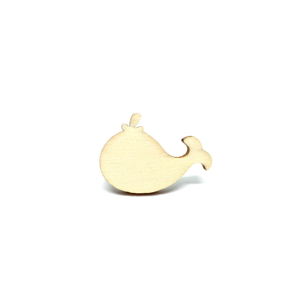 Adorable Whale Wooden Brooch Pin