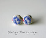 Melody Dew Handmade Fabric Button Earrings