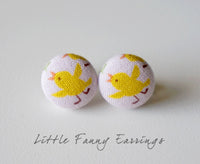 Little Fanny Handmade Fabric Button Earrings