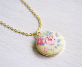 Bethany Rose Handmade Fabric Button Necklace