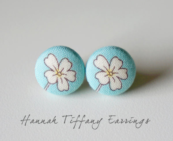 Hannah Tiffany Handmade Fabric Button Earrings