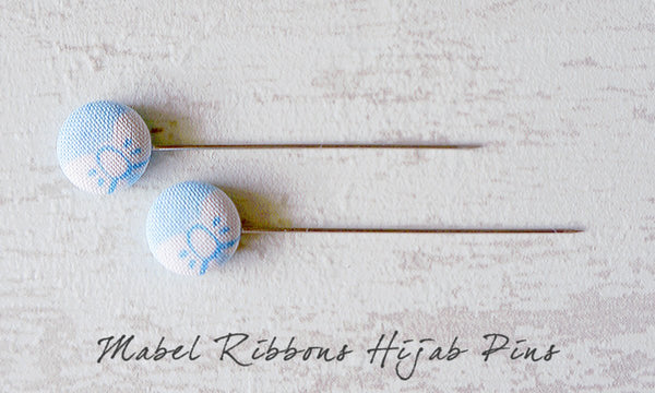 Mabel Ribbons Handmade Fabric Button Hijab Pins