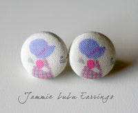 Jammie LuLu Handmade Fabric Button Earrings