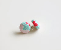 Midori Spring Handmade Fabric Button Earrings