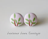 Larissas Lawn Handmade Fabric Button Earrings