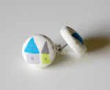LongBeach Hause Handmade Fabric Button Earrings