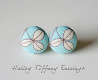 Halley Tiffany Handmade Fabric Button Earrings