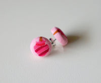 Candy Pops Handmade Fabric Button Earrings