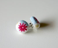 Little Summer Days Handmade Fabric Button Earrings