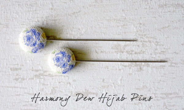 Harmony Dew Handmade Fabric Button Hijab Pins