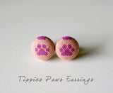 Tippies Paws Handmade Fabric Button Earrings