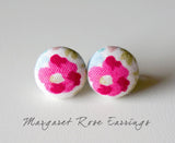 Margaret Rose Handmade Fabric Button Earrings