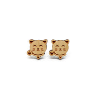 Fortune Cat Zhao Cai Mao Laser Cut Wood Earrings