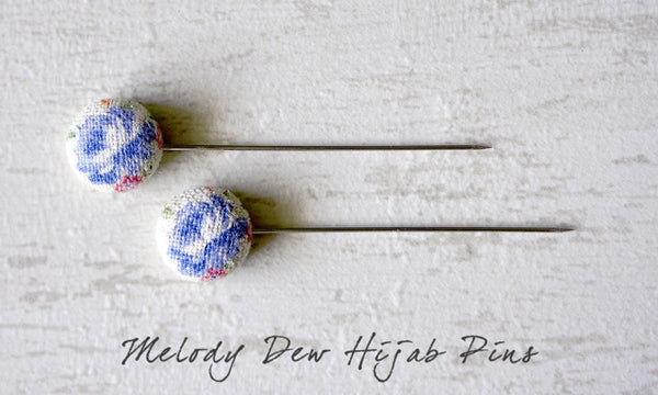 Melody Dew Handmade Fabric Button Hijab Pins