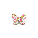 Pink Floral Butterfly Wooden Brooch Pin