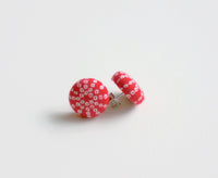Ume Polkadot Handmade Fabric Button Earrings