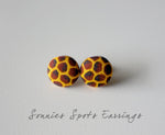 Sonnies Spots Handmade Fabric Button Earrings