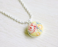 Ellery Rose Handmade Fabric Button Necklace