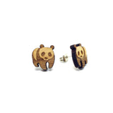 Adorable Panda Laser Cut Wood Earrings