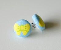 Tweetie Bows Handmade Fabric Button Earrings