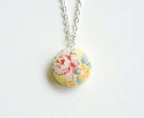 Ellery Rose Handmade Fabric Button Necklace