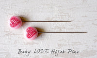 Baby LOVE Handmade Fabric Button Hijab Pins