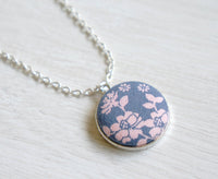 Ormanda Rose Handmade Fabric Button Necklace