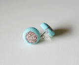 Liv Tiffany Handmade Fabric Button Earrings