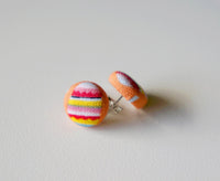 Cottage Candy Handmade Fabric Button Earrings
