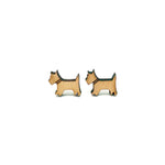 Terrier Dog Laser Cut Wood Earrings