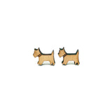 Terrier Dog Laser Cut Wood Earrings
