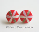 Matsuko Nara Handmade Fabric Button Earrings