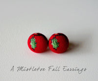 A Mistletoe Fall Handmade Fabric Button Earrings