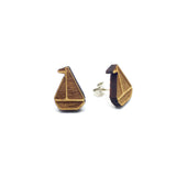Sailboat Yacht Laser Cut Wood Earrings