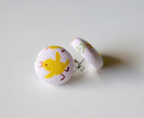 Little Fanny Handmade Fabric Button Earrings
