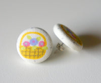 Spring Hill Handmade Fabric Button Earrings