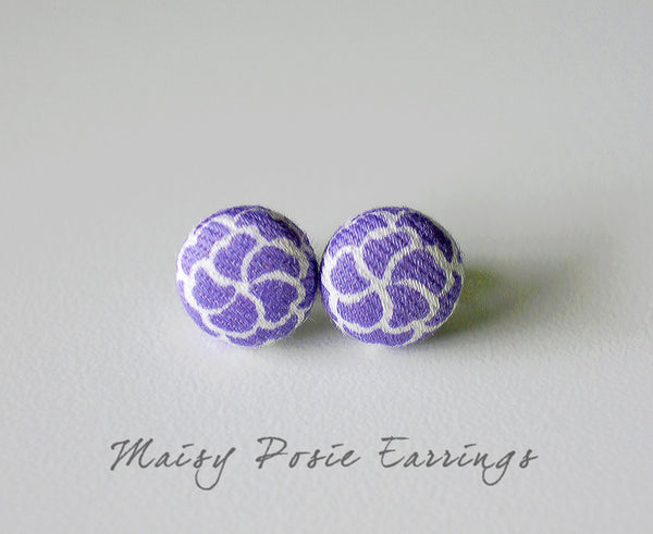 Maisy Posie Handmade Fabric Button Earrings
