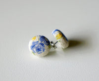 Harmony Dew Handmade Fabric Button Earrings