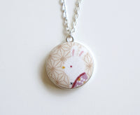 Maeko Bunny Handmade Fabric Button Necklace