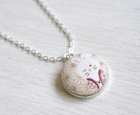 Yukio Bunny Handmade Fabric Button Necklace