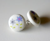 Camille Lawn Handmade Fabric Button Earrings